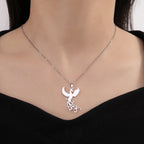 Phoenix Necklace Gift for Woman Men Couple Kid Child Reborn God Bird Supernatural Amulet Pendant Stainless Steel Chain