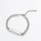 1pcs Steel Color Link Blank Jewerly Women Stainless Steel For Men Charm ID Bangle Lovers Couple Gift Jewelry Wholesale