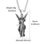 Angel Wings Steel Pendant Statue Liberty 316L