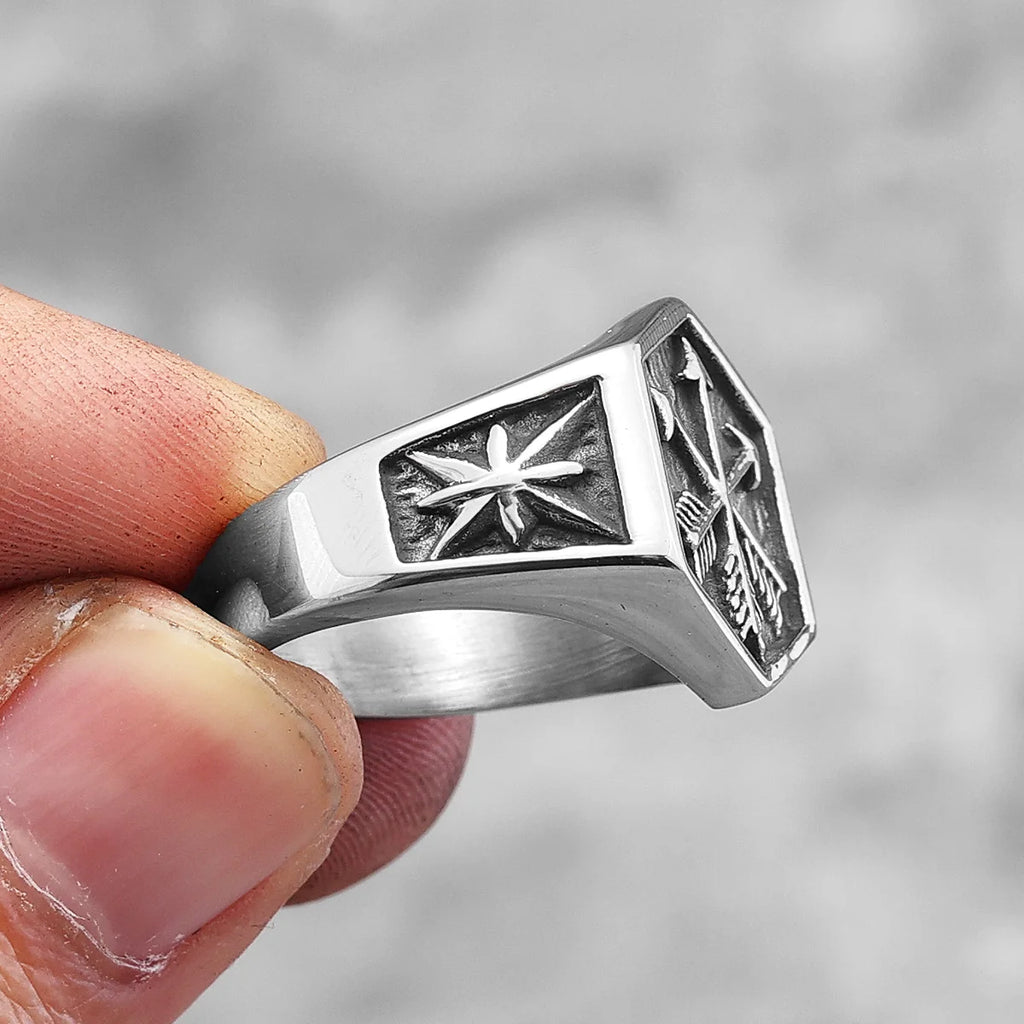 Arrow of Eros Stainless Steel Mens Rings Unique Charm Punk for Couple Male Boyfriend Biker Jewelry Creativity Gift