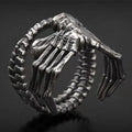 Alien Skeleton Men'S Punk Motorcycle Style Bold Skull Claw Ring Exaggerated Trendy Finger Accessory
