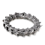 Punk Rock Viking Cuban Curb Bracelet Wrist Men Retro Hiphop Stainless Steel Charm Chain Male Dragon Bracelets Bangle