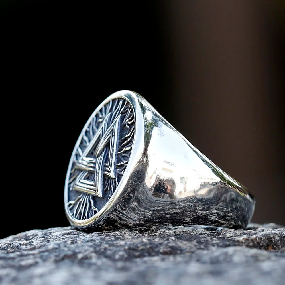2023 New Fashion 316L Stainless Steel Viking Valknut Ring Amulet For Man Free Shipping