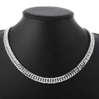 Hot Fine Width 6MM Chain 925 Sterling Silver Necklaces for Women Men Charm Fashion Jewelry Wedding Party Holiday Gift