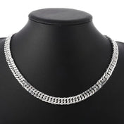 Silver-Tone Chain Necklace — 6MM Wide, 50-60cm Length