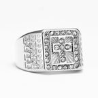 Cross Gemstone Ring — Stainless Steel