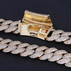 Iced Out Cuban Chain Necklace 13-18MM 2-3 Row