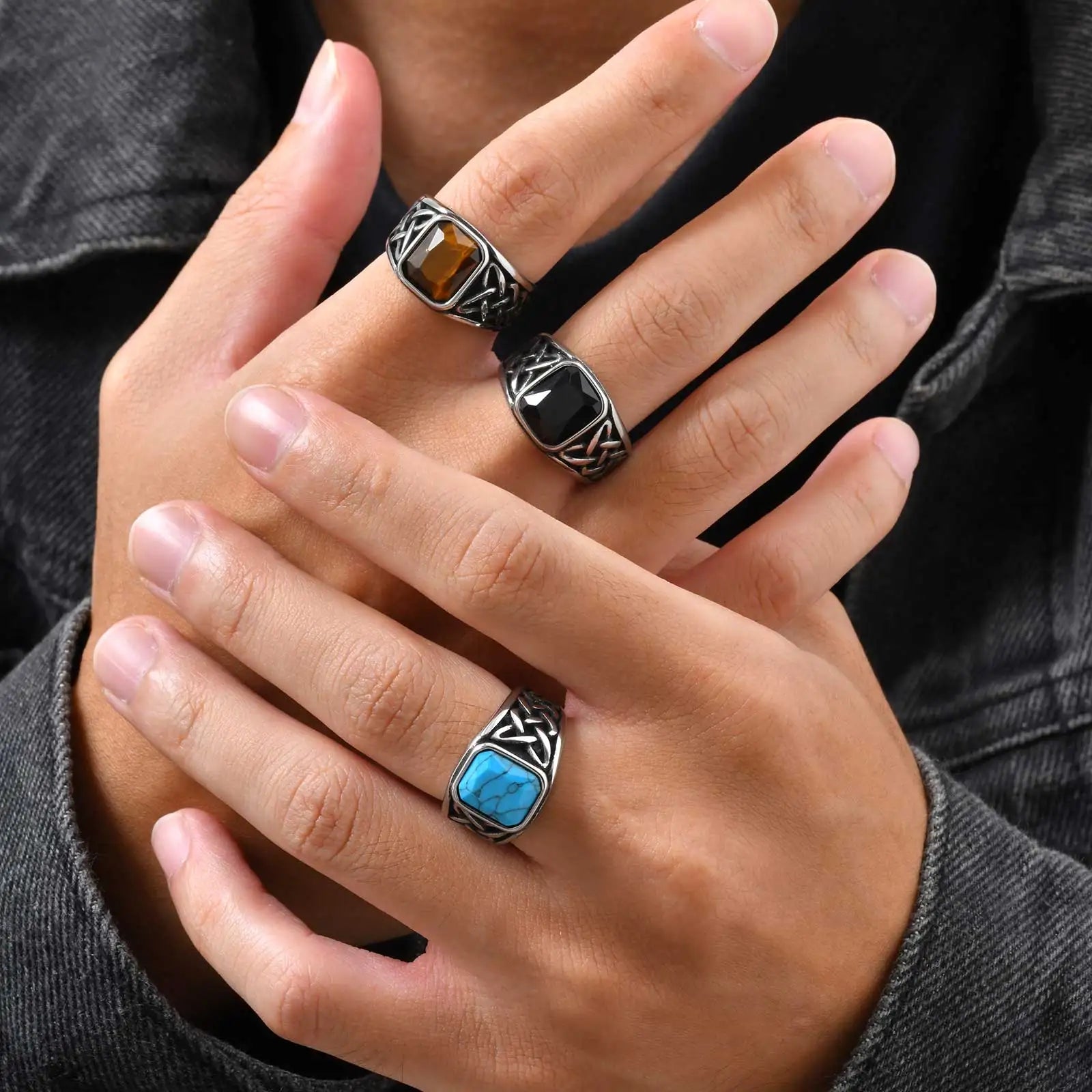 Viking Rune Signet Ring — Black