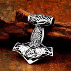 BEIER thor's hammer mjolnir pendant necklace viking scandinavian norse viking necklace with stainless steel chain