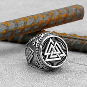 Viking Odin Rune Ring — Stainless Steel Triangle