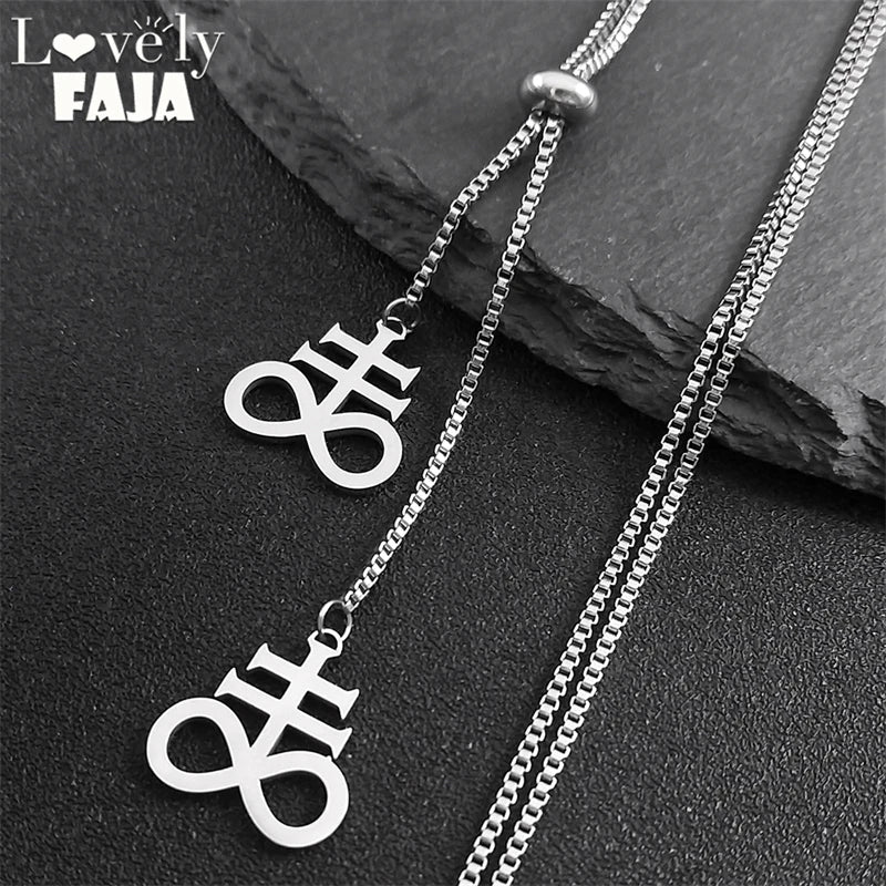 Leviathan Cross Pendant — Stainless Steel