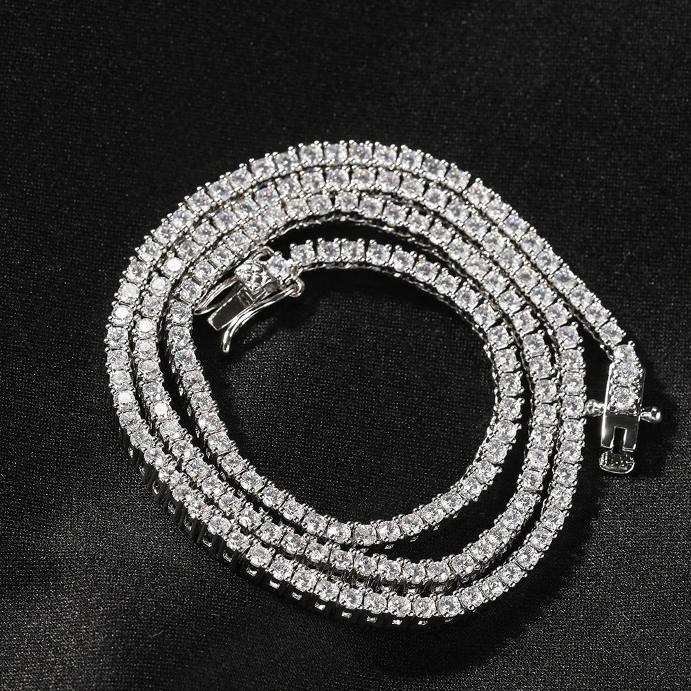 4mm Row Zircon Tennis Chain Necklace