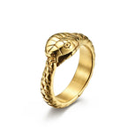 Punk Vintage Viking Snake Ring Men Women Stainless Steel Animal Ring Fashion Simple Biker Amulet Jewelry Gifts
