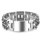 HNSP 24MM Width 316L Stainless Steel Cuban Chain Cross Bracelet For Men Jewelry Male Hand Chain Wrap Bracelets Punk
