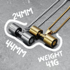 Go Fit Dumbbell Pendant Necklace — Stainless Steel