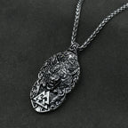 Wolf Head Triskelion Pendant Necklace — Zinc Alloy
