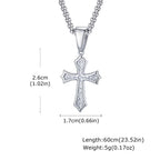 Men's Silver Color Geometric Pendant Necklace, Non Fading Stainless Steel Compass Necklace with Chain, Stylish Jewelry
