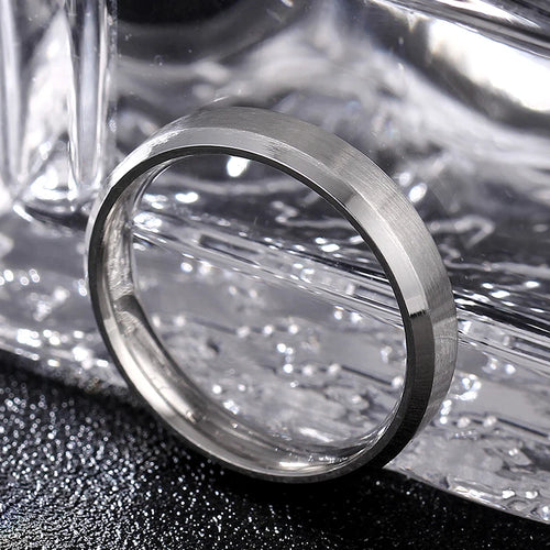 4-8mm Dull Polish Silver Color Titanium Ring For Men and Women Personalized Ring Customize Engraved