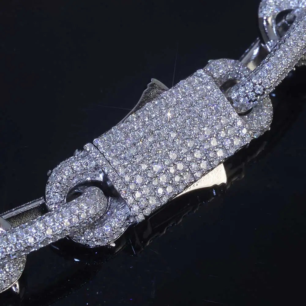 Iced Out Cross Cuban Chain Necklace 16MM