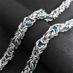 Trendy Byzantine Link Chain for Men Boys Stainless Steel Silver Color Think Necklace Biker Male Party Gift Jewelry