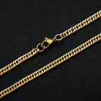 Gold Cuban Chain Necklace 4mm — Stainless Steel