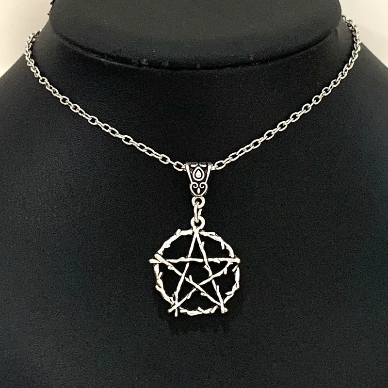 Inverted Pentagram Pendant Necklace — Stainless Steel