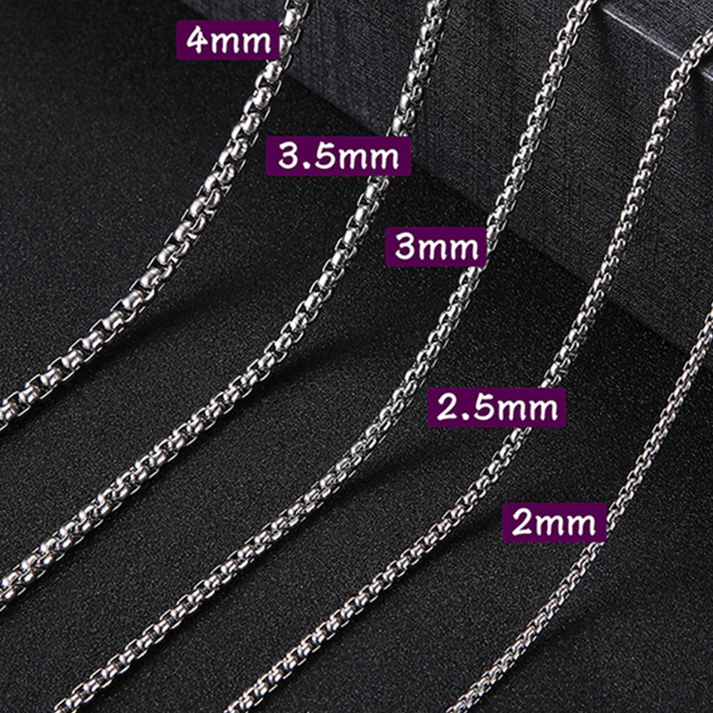 My Shape 10 pcs 60cm Box Chain Necklaces for Men 24 Inch Box Chain 2-3mm Chains Chokers Steel Color Fashion Jewelry Boys Gifts