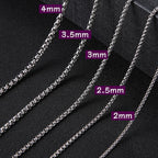 My Shape 10 pcs 60cm Box Chain Necklaces for Men 24 Inch Box Chain 2-3mm Chains Chokers Steel Color Fashion Jewelry Boys Gifts