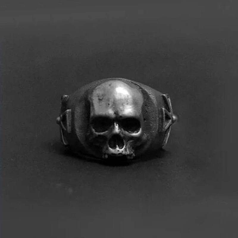 Men's Calvarium Skull Ring Gothic 316L Stainless Steel Biker Ring Motorcycle Band jewellery Party Gift OSR734