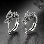 Dragon Head Hoop Earrings for Men — Stainless Steel