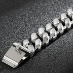 Steampunk Polished Casting Stainless Steel Bracelet for Man Hip Hop 20MM Wide Cuff Link Chain Wristband Birthday