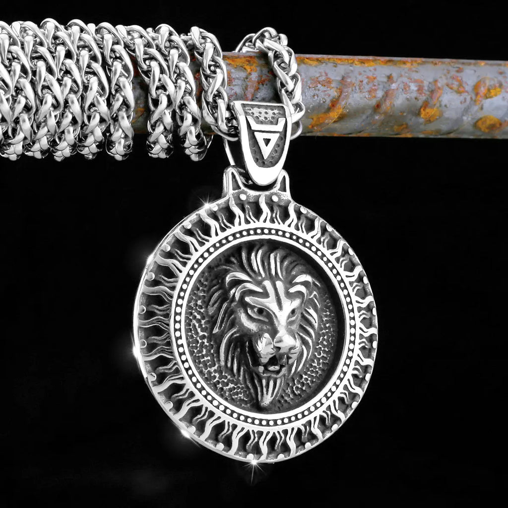 Classic Lion Viking Odin Pendant — Stainless Steel