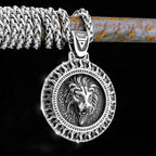 Classic Lion Viking Odin Pendant — Stainless Steel
