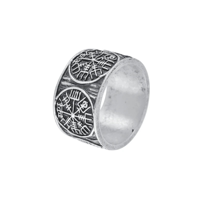 Vintage Viking Rune Signet Scandinavn Rings for Men Domineering Punk Nordic Amulet Jewelry