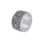 Vintage Viking Rune Signet Scandinavn Rings for Men Domineering Punk Nordic Amulet Jewelry