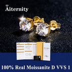 Moissanite Studs Earrings Pass Diamond tester Pen For Men Women 18K Platinum Plated Bride Wedding Gemstone 925 Silver Earrings