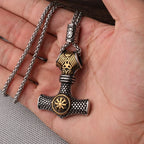 Multi Style Beaded Viking Thor's Hammer Pendant Necklace Stainless Steel Necklace Men Biker Mjolnir Amulet Jewelry