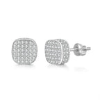 Iced Out Round CZ Piercing Stud Earrings for Men and Women
