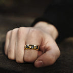 8MM Meteorite tungsten ring for man fashion jewelry Men's wedding bands Inlaid gold leaf engagement rings fine gifts