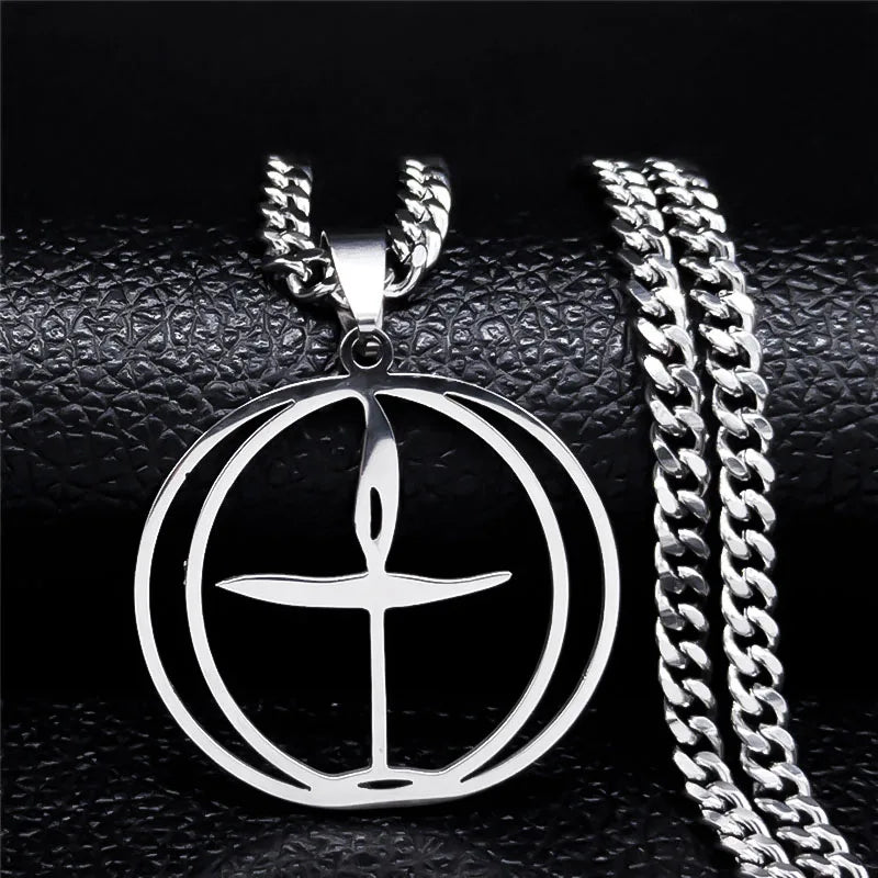 Silver Pendant Flaming Unitary Chalice Universalist