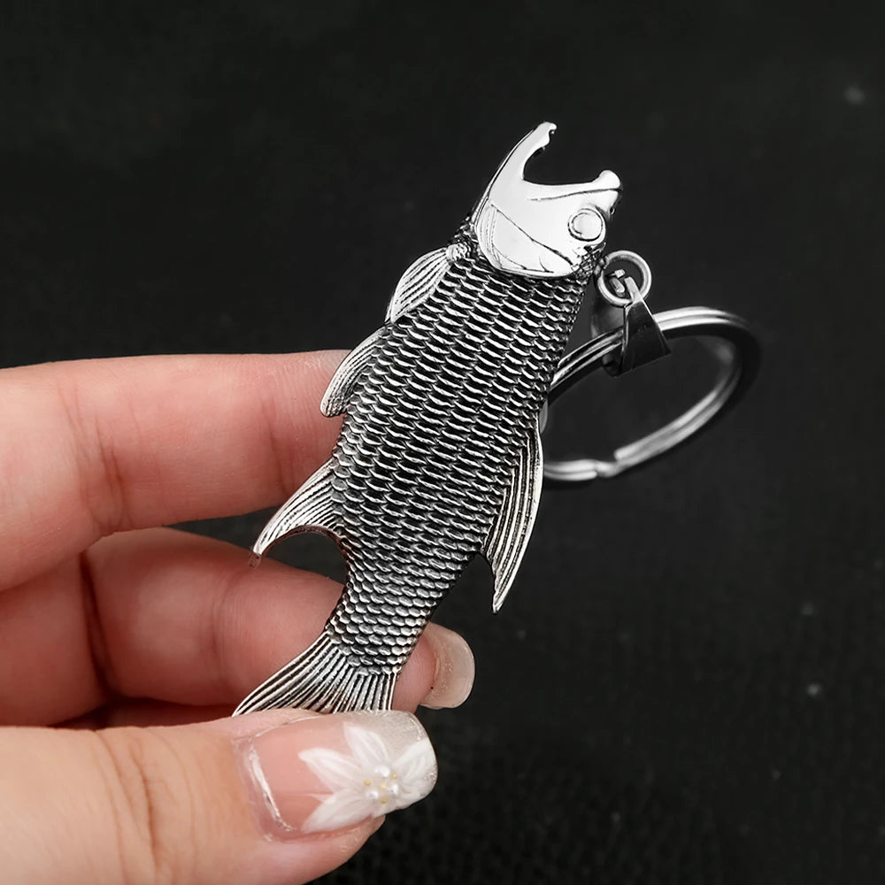 Fish Keychain — Silver Stainless