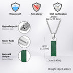 Natural Stone Healing Pendant — Stainless