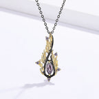 Iced Out Feather Gold Pendant Necklace