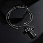 Openable Compartment Cross Pendant — Stainless Steel