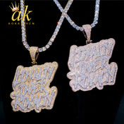 Iced Out Two-Tone Loyalty Pendant Necklace — CZ