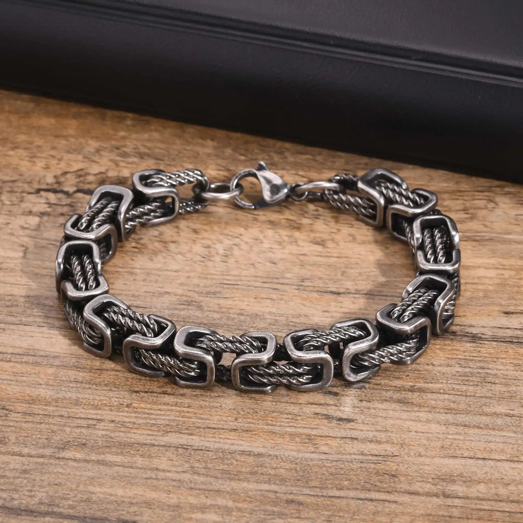 Byzantine Chunky Link Bracelet 8mm — Stainless Steel