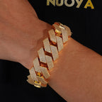 Gold Cuban Bracelet Iced Out 25MM Statement