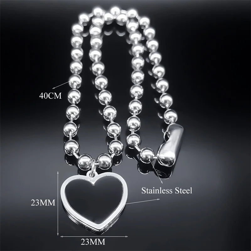 Gothic Heart Steel Pendant Punk Egirl Korean Kpop
