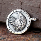 Eagle Pendant Pearl Chain Necklace — Steel