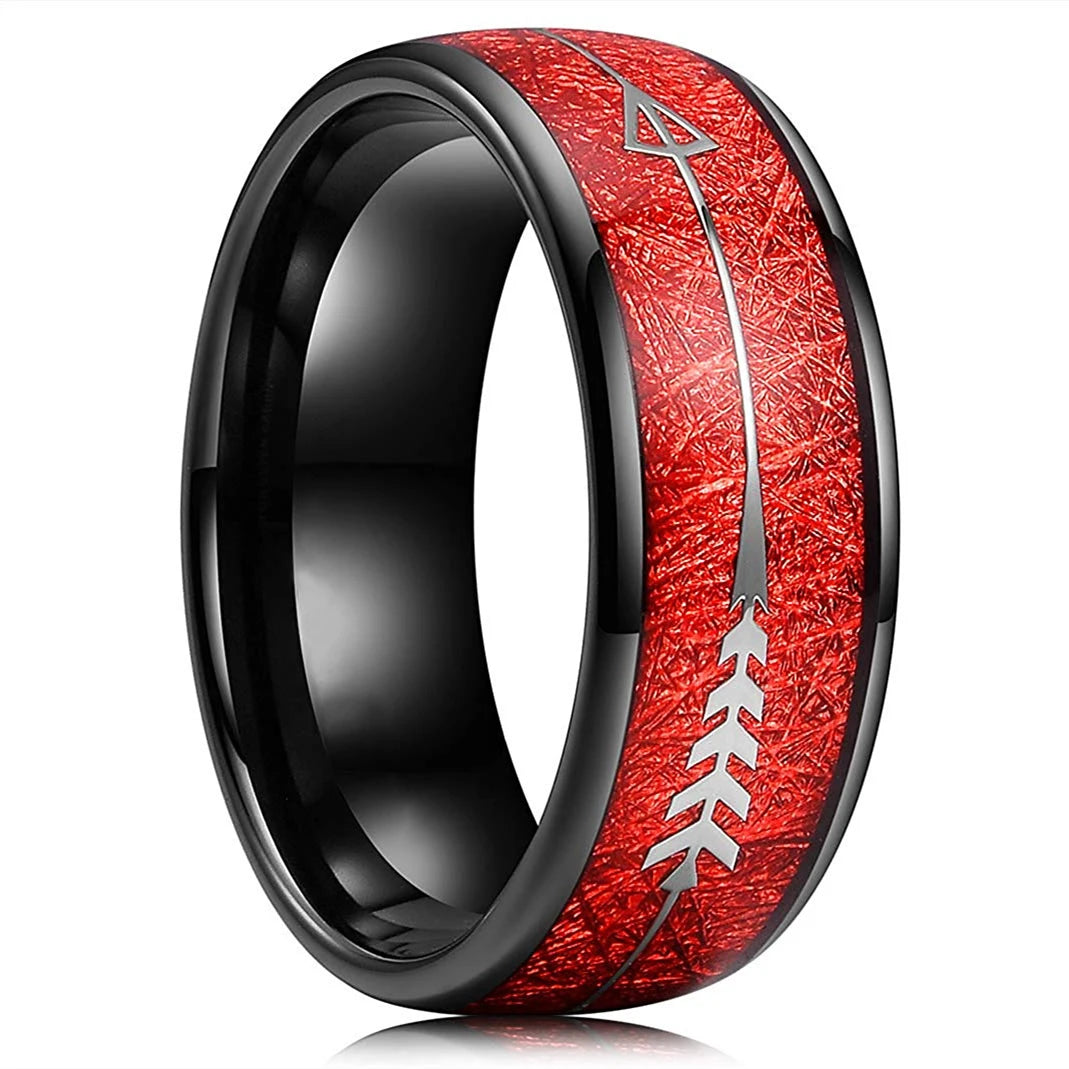 Fashion 8mm Silver Color Men Stainless Steel Ring Inlay Colorful Abalone Shell Rings For Men Women Wedding Band Jewelry Gifts